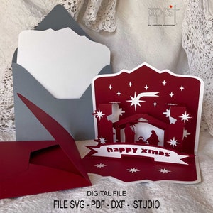 HappyXmas - Christmas card -Silhouette file - Cricut file