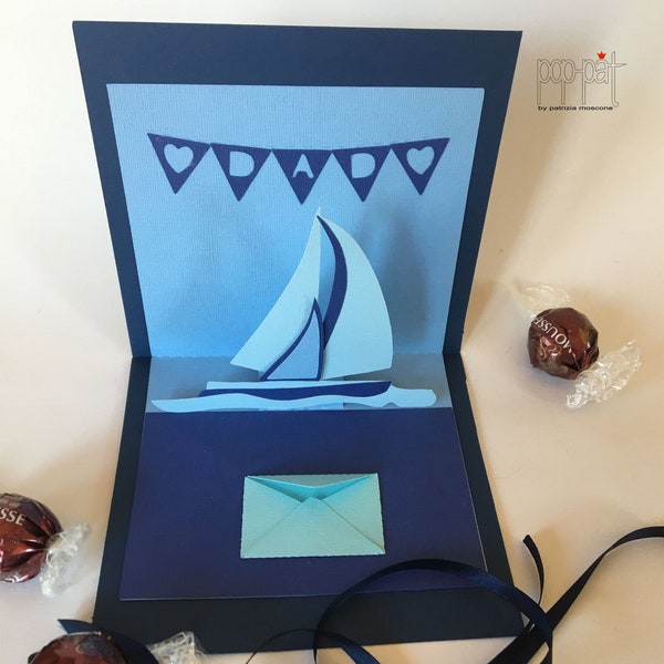 Sail boat pop up - father's day, file svg