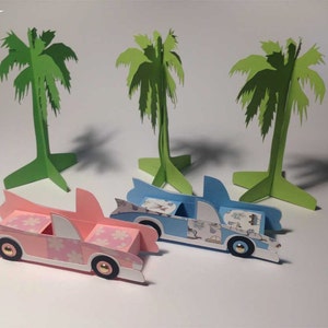 Vintage cadillac with palm
