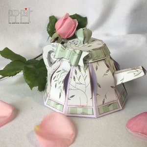 TEAPOT -théière en papier, svg, studio silhouette