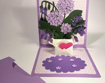 Pop-up hydrangeas and bluebells - mother's day