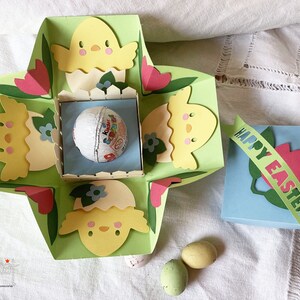 Chick_explosion box - Easter - Silhouette file - Cricut file