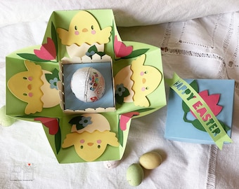 Chick_explosion box - Pascua - Archivo de silueta - Archivo Cricut