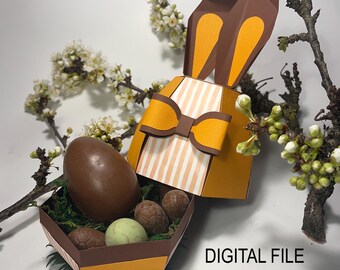 Huevo de conejito - Regalo de Pascua - SVG 3D - Archivo de silueta - Archivo Cricut
