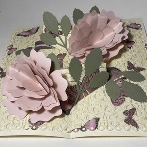 Roses pop-up - Fête des mères, pop-up, carte d’anniversaire