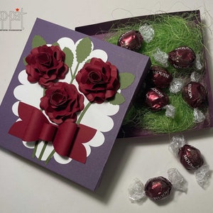Roses box - Silhouette file, Cricut file - 3D SVG