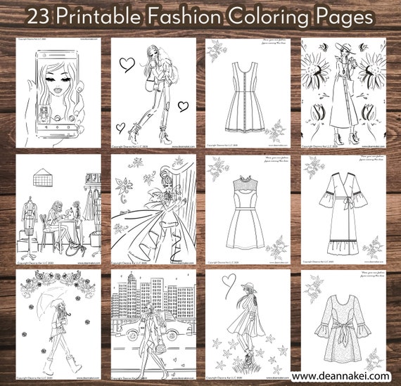 Printable Fashion Coloring Book, Womens Fashion Coloring, Printable New  York Fashion Coloring PDF, Fashion Illustration Coloring PDF, Color 
