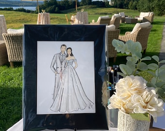 Wedding Custom portrait, Bride and Groom fashion sketch gift, Personalized Wedding Fashion Caricature, Custom wedding fashion portrait