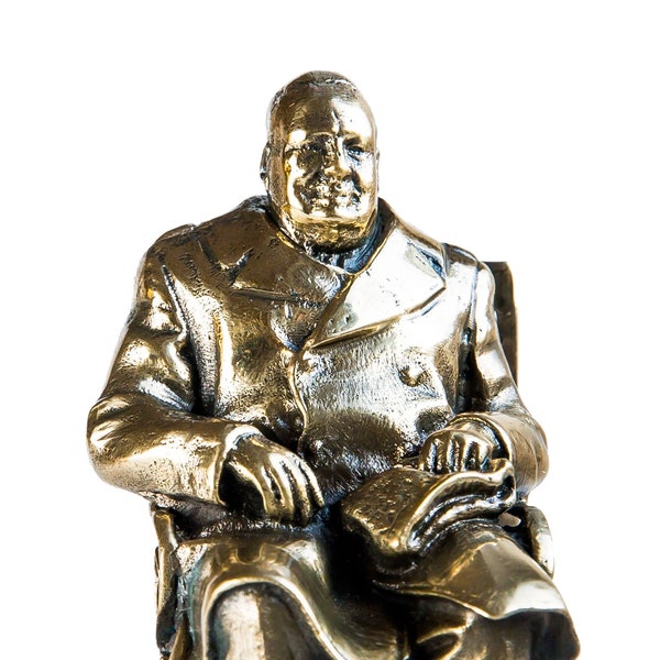 statuette of Sir Winston Leonard Spencer-Churchill, brass, h85x45x50 mm
