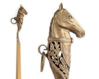 Chausse-pied « cheval », 40 cm, laiton.