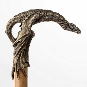 Gehstock und Gehstock &quot;&quot;Drache&quot;&quot;, 91 sm/ 36&quot;, Messing, Holz.