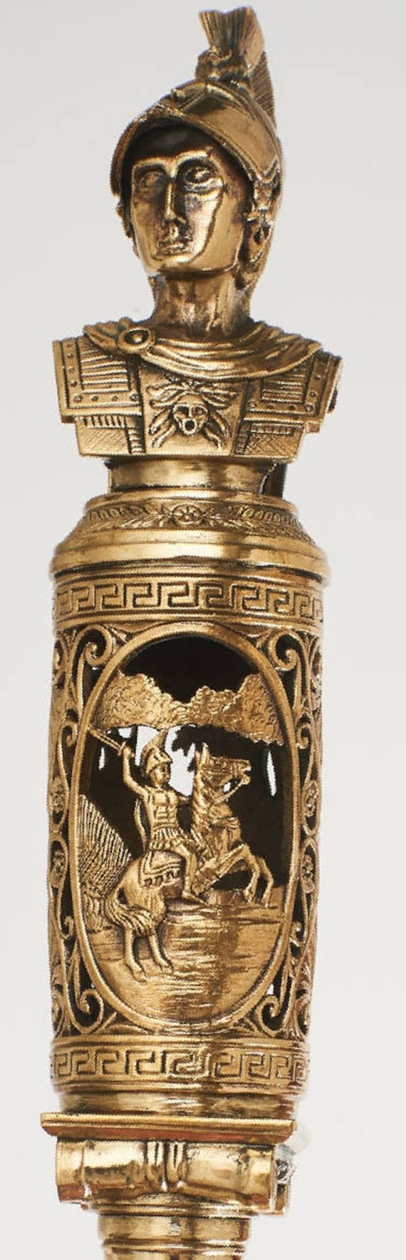 brass shoe horns long handles on Shoehorn Alexander The Great 80 Cm Brass Wood Etsy