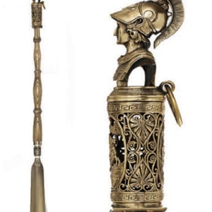 Schuhanzieher lang „Alexander der Große“, 80 cm, Messing, Holz