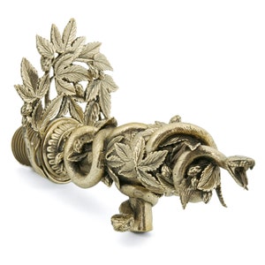 Brass faucet handmade &quot;Bacchus&quot;, 20x8 cm, for barrels for wine or whiskey.