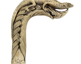 Сane handle “Lizard”, brass