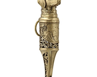 Shoehorn NEW with a long handle, &quot;Labrador Retriever&quot;, 45 cm, brass.