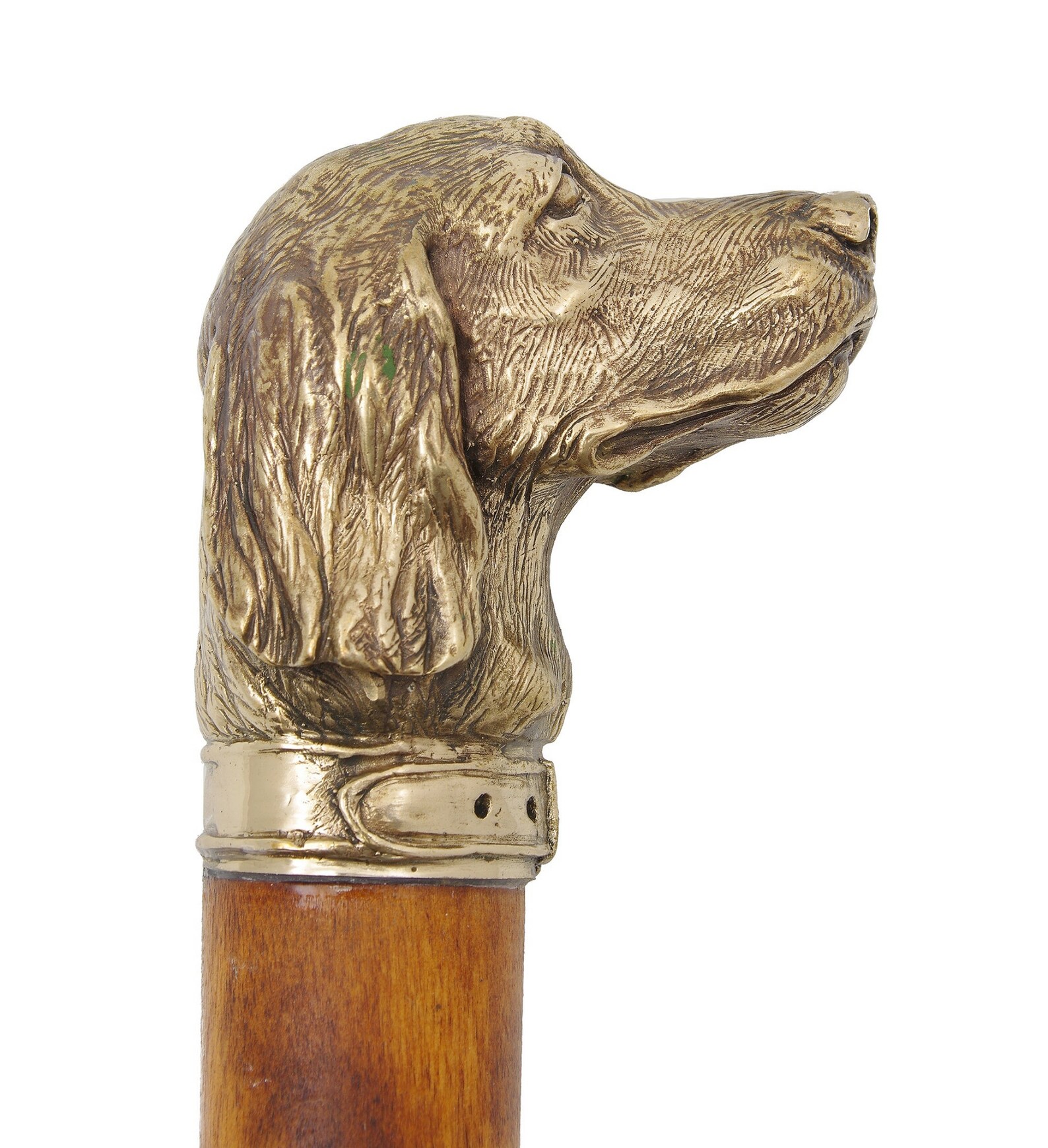 Cane and walking stick DOG, brass, wood. Etsy 日本