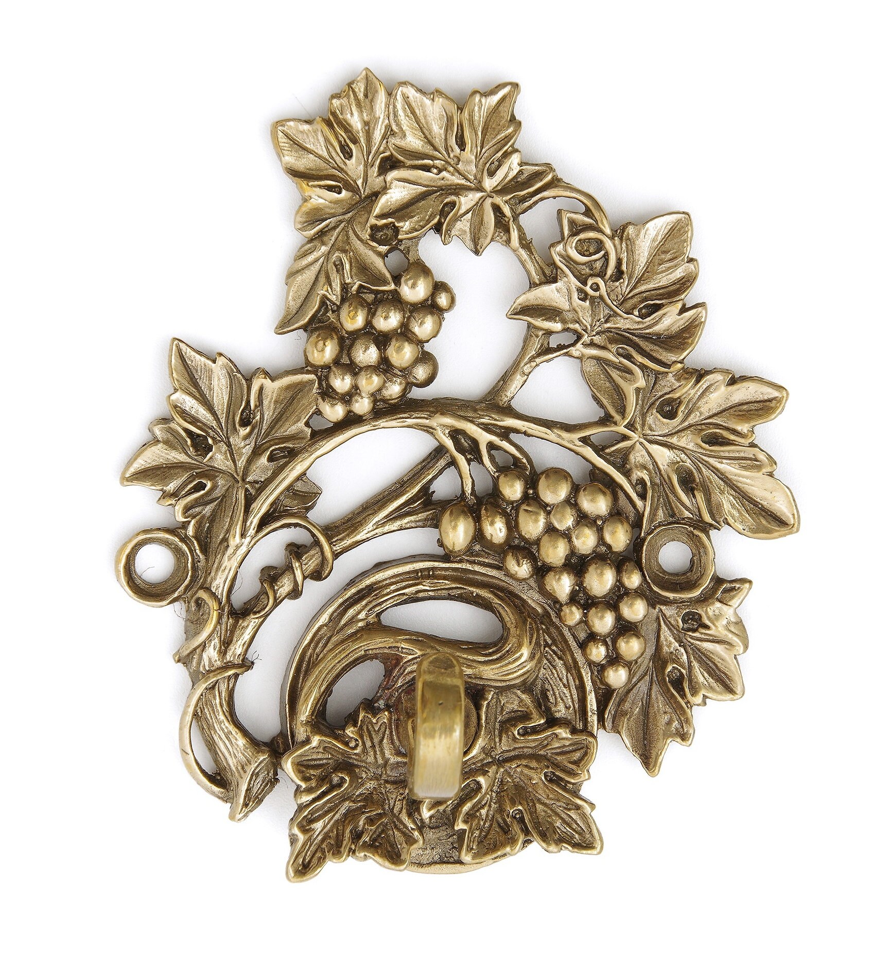 Shoe Spoon Holder / Key Hanger, brass, grape, 80 x 40 mm