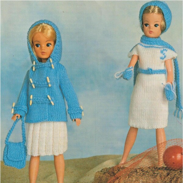 Sindy Doll Winter Weekender Outfits Knitting Vintage Pattern Instant Digital Download PDF ONLY