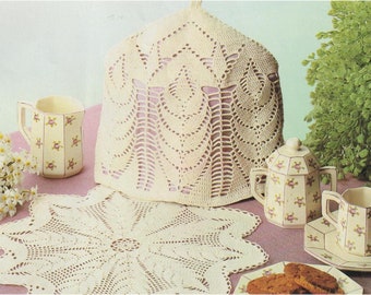 Vintage Groovy Tea Cosy, Egg Cosy and Doily Sets Crochet & Knitting VINTAGE Pattern Instant Digital Download PDF ONLY