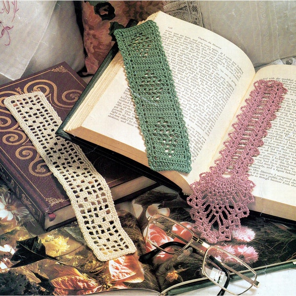 Three Vintage Lacy Bookmarks Easy Crochet VINTAGE Pattern Instant Digital Download PDF ONLY