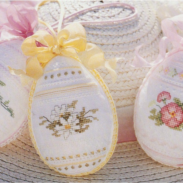 Embroidered Easter Eggs Decorations & Carrots Counted Cross Stitch Pattern Instant Digital Download PDF ONLY