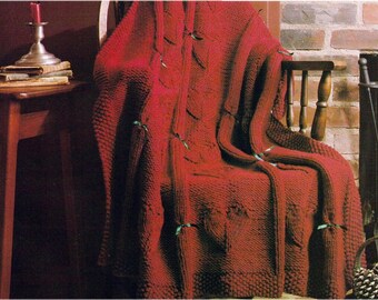 Romantic Heart Afghan Rug Blanket For Home Vintage Knitting Pattern Instant Digital Download PDF ONLY