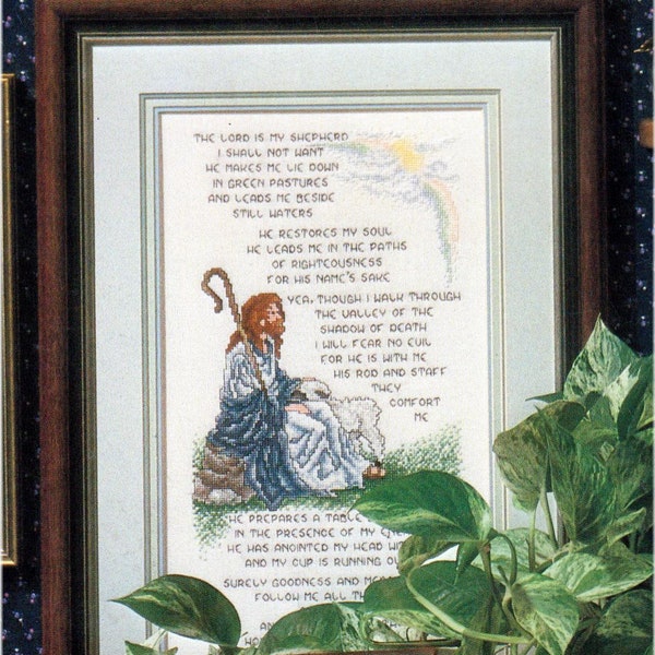 The Lord's Prayer 23rd Psalm Sampler Vintage Counted Cross Stitch Pattern Instant Digital Download PDF ONLY