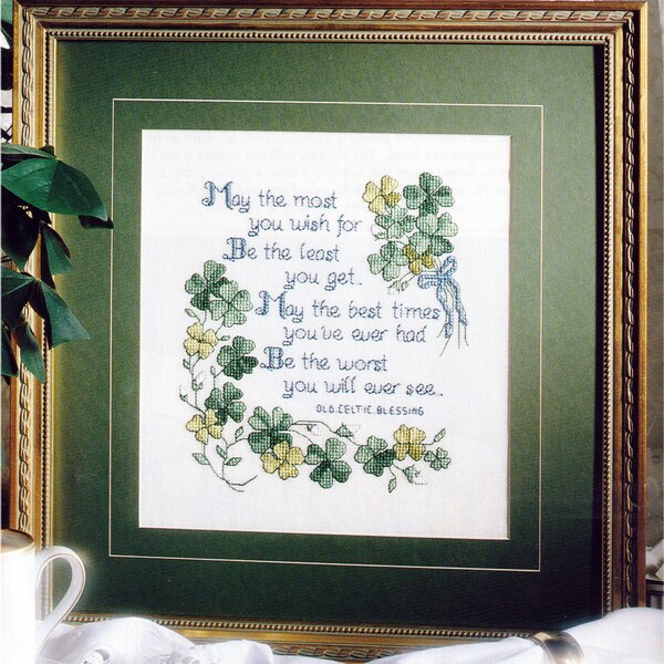 Celtic & Irish Blessings Samplers VINTAGE Counted Cross Stitch Patterns Instant Digital Download PDF ONLY