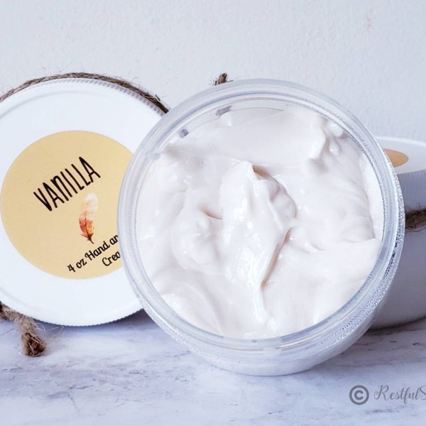 Vanilla Body Cream, Vanilla Body Moisturizer, Natural Body Butter, Body Lotion for Women, Vanilla Hand Cream, Body Cream Organic