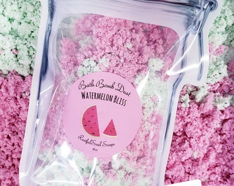 Bath Bomb Dust, Bath Bomb Powder, Watermelon Bath Bomb Dust, Bath Fizzy, Bubble Bath, Tub Fizz, Gift for Her, Bath Gift, Watermelon Bath