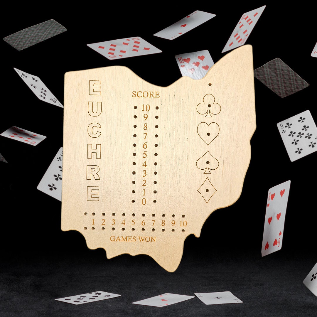 Ohio State shape Euchre Gameboard.