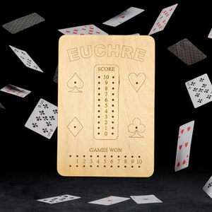 Euchre Wood Score Board.
