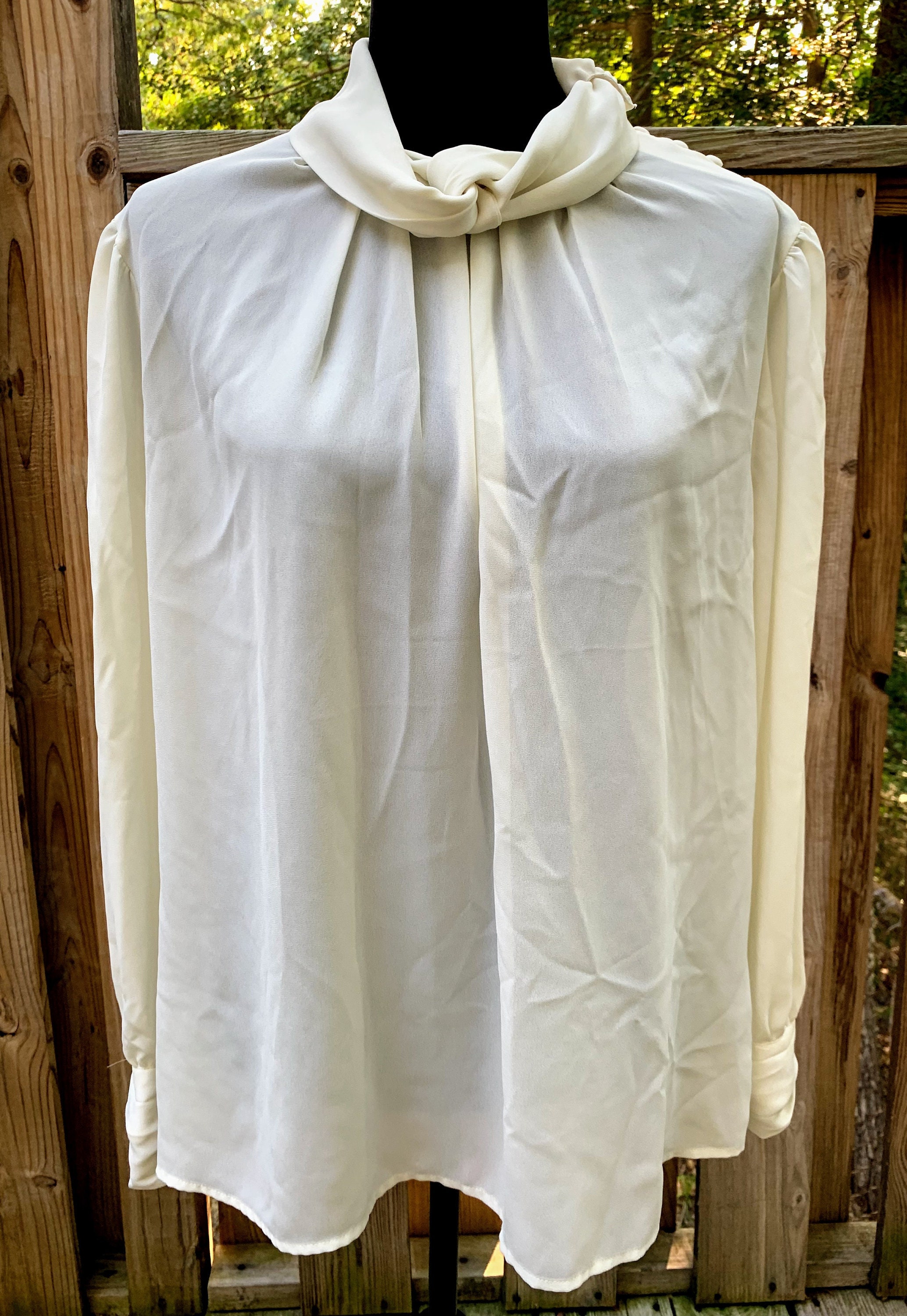 Vintage Josephine Woman Sheer Ivory Long Sleeve Blouse | Etsy