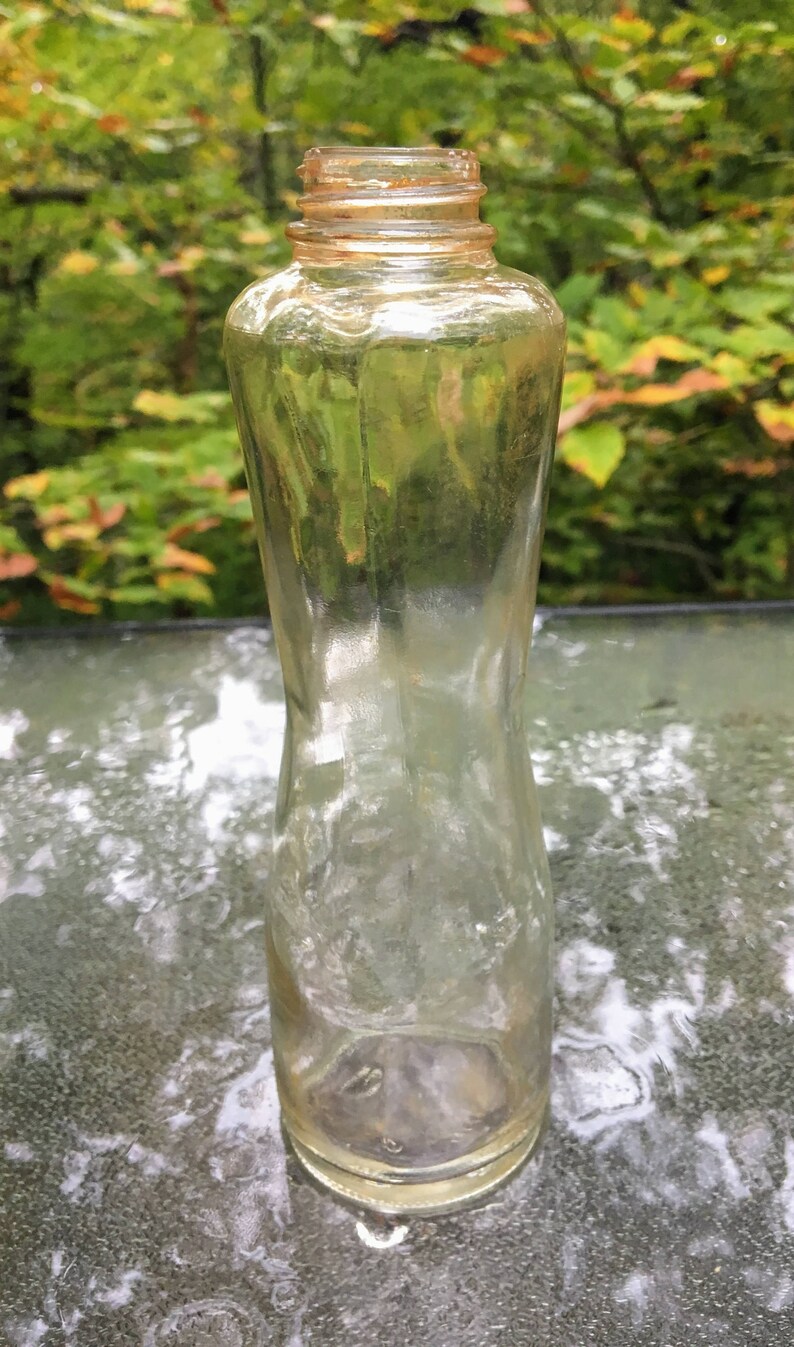 Vintage Hourglass Shaped Glass Bottle Etsy