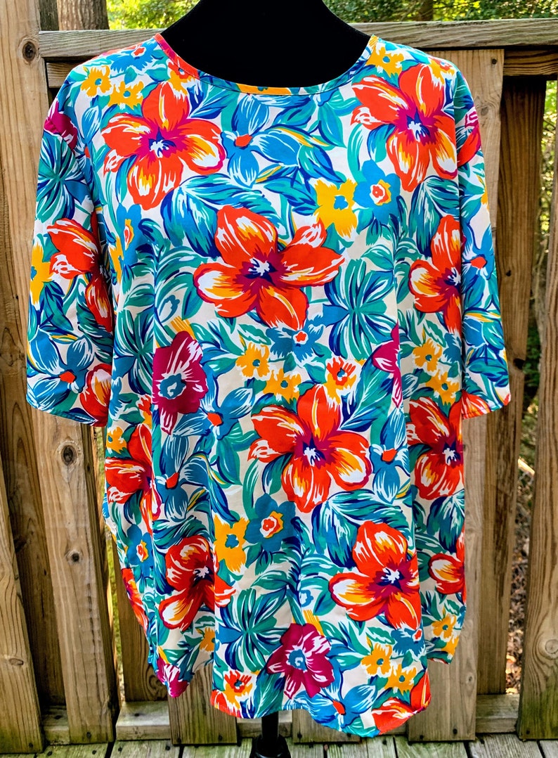 Vintage Kathie Lee Plus Floral Blouse