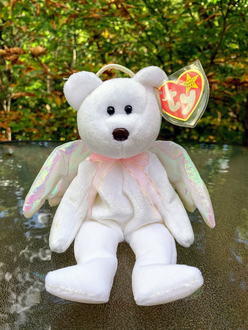 1998 TY Beanie Baby Halo the Angel Bear Etsy