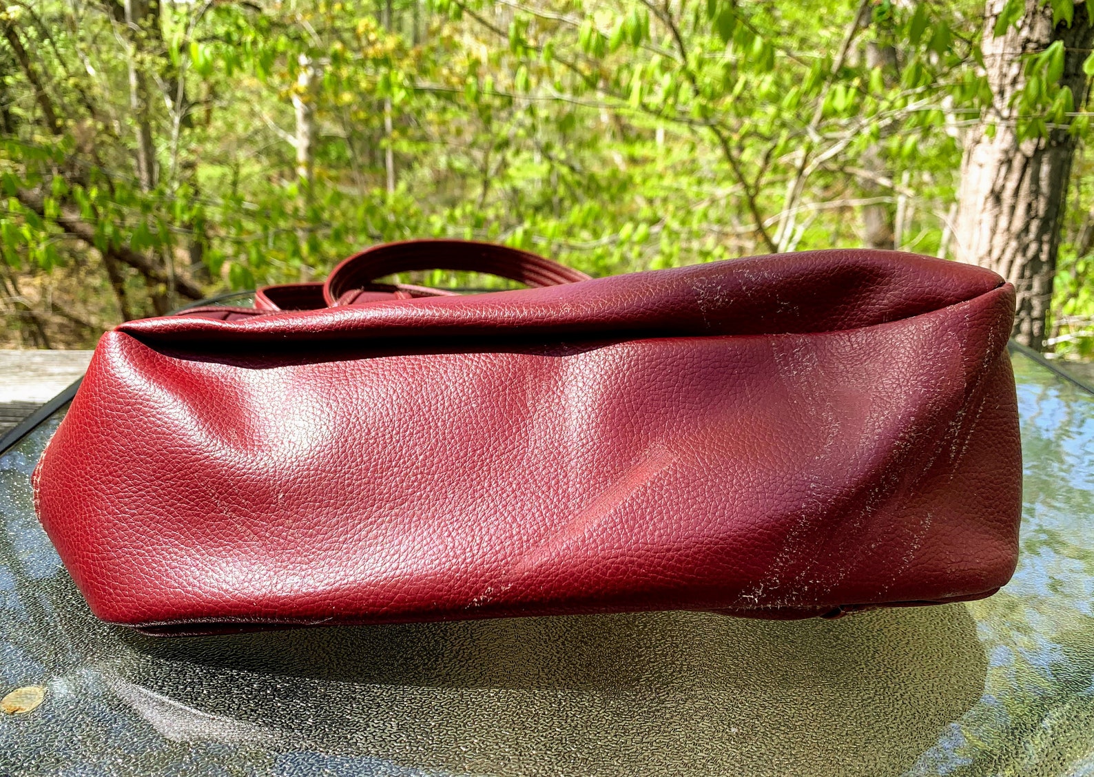 Vintage Red Faux Leather Shoulder Bag Etsy