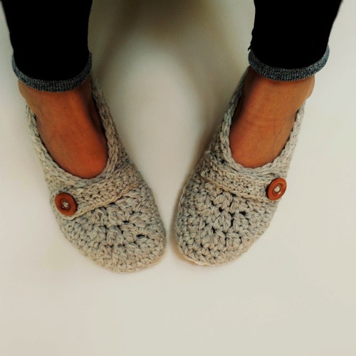 Crochet Slippers With Soles Vegan Handmade - Etsy