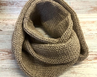 Knitted man infinity scarf / loop scarf / unisex long scarf / men's winter scarf / warm handmade shawl / gift for dad / gift for husband