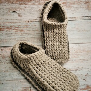 Crochet slippers for men with non slip double sole/slipper boots/men slippers handmade/house shoes/crochet wool slippers image 3