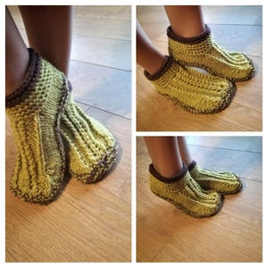 Knitted slippers  with double non slip soles/womens slippers/womens slipper boots/slipper boots/slippers for women/crochet wool slippers