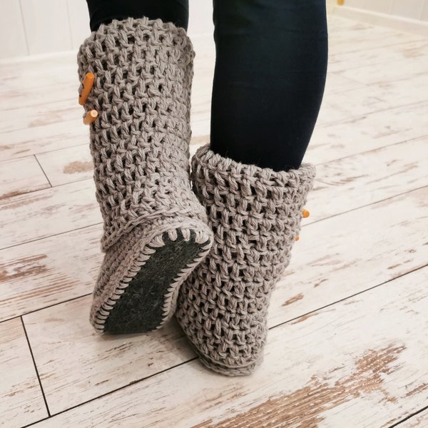 Häkeln Hausschuhe / Geschenk für sie / Womens Hausschuhe / häkeln Womens Stiefel / Hausschuhe / handgemacht / Wolle Hausschuhe gestrickt