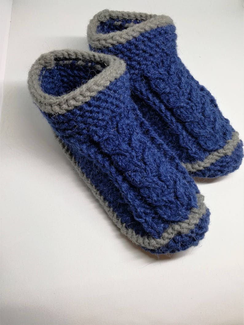 Knit Slippers for Men/men Slippers With Double Sole /men Etsy