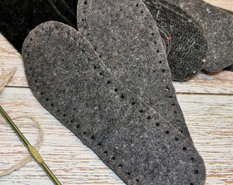 Moisture repellant vegan suitable felted sole / retaining / resistant felted sole / warm sole / felted shoes insole