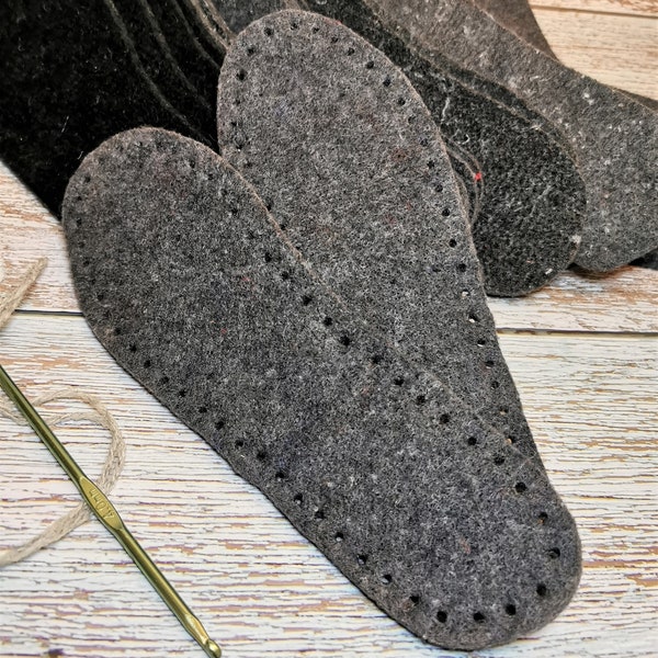 Moisture repellant vegan suitable felted sole / retaining / resistant felted sole / warm sole / felted shoes insole