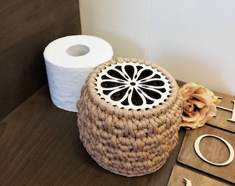 Crochet toilet paper cover / farmhouse decor / toilettenpapier aufbewahrung / bathroom decor/crochet bathroom storage/toilet paper storage