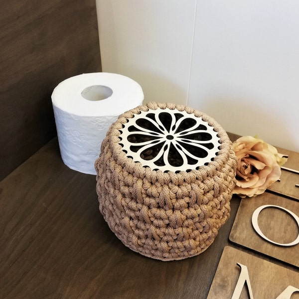 Crochet toilet paper cover / farmhouse decor / toilettenpapier aufbewahrung / bathroom decor/crochet bathroom storage/toilet paper storage