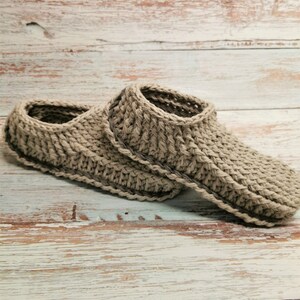 Crochet slippers for men with non slip double sole/slipper boots/men slippers handmade/house shoes/crochet wool slippers image 6