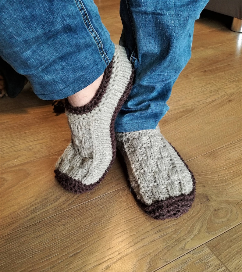 Knit slippers for men/men slippers/men slipper boots/slipper Etsy
